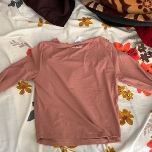 ALPHALETE KEYHOLE CROP TOP MAUVE PINK SIZE MEDIUM